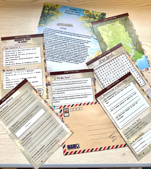 Ghana bundle — letter, map, activity cards, word search and airmail envelope